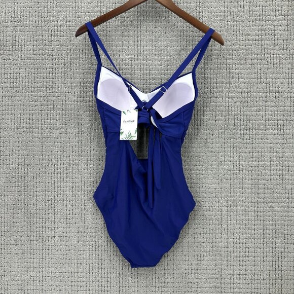 Eomenie Swimsuit Womens Size M Blue One Piece Tummy Control Cutout High Waist NW - Picture 2 of 7